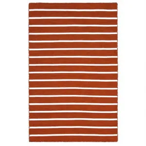 Pinstripe Hand Woven Indoor/Outdoor Rug, 220x320cm, Orange by Colorscope, a Outdoor Rugs for sale on Style Sourcebook