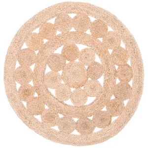 Atrium Daisy Hand Braided  Indoor / Outdoor Jute Round Rug, 120cm by Rug Culture, a Outdoor Rugs for sale on Style Sourcebook