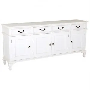 Queen Ann Mahogany Timber 4 Door 4 Drawer Buffet Table, 200cm, White by Centrum Furniture, a Sideboards, Buffets & Trolleys for sale on Style Sourcebook