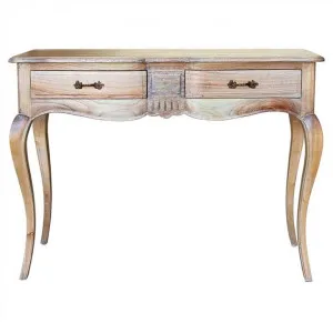 Chantillac Hand Crafted Mahogany 2 Drawer Hall Table, Weathered Oak by Millesime, a Console Table for sale on Style Sourcebook