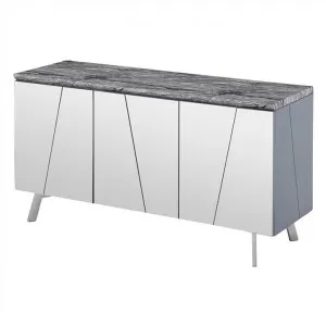 Nicasio Marble Top Mirrored 3 Door 150cm Buffet Table by St. Martin, a Sideboards, Buffets & Trolleys for sale on Style Sourcebook