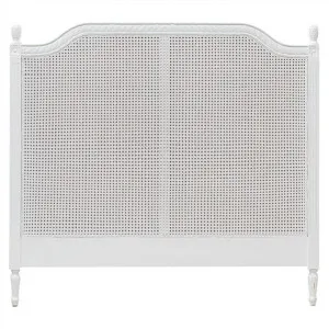Lapalisse Hand Crafted Mahogany Timber & Rattan Bed Headboard, Queen, White by Millesime, a Bed Heads for sale on Style Sourcebook