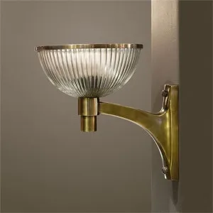 Astor Glass Wall Sconce, Brass by Emac & Lawton, a Wall Lighting for sale on Style Sourcebook