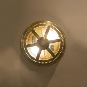 Walter Metal and Glass Wall Light, Antique Brass by Emac & Lawton, a Wall Lighting for sale on Style Sourcebook