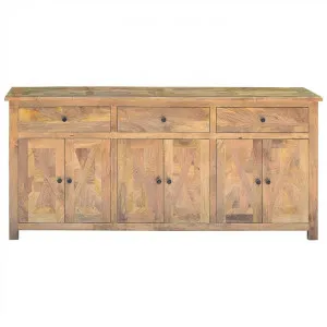 Morgan Solid Mango Wood Timber Parquetry 6 Door 3 Drawer Buffet Table, 200cm by Dodicci, a Sideboards, Buffets & Trolleys for sale on Style Sourcebook