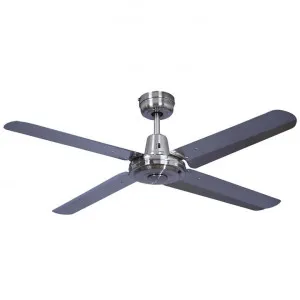 Swift Metal Ceiling Fan, 120cm/48", Brushed Chrome by Mercator, a Ceiling Fans for sale on Style Sourcebook