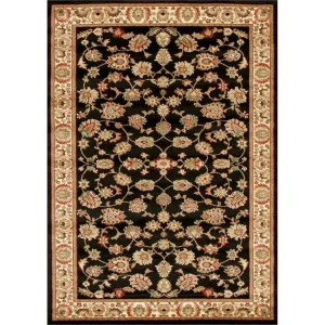 Istanbul Floral Turkish Made Oriental Rug, 230x160cm, Black by Rug Culture, a Outdoor Rugs for sale on Style Sourcebook