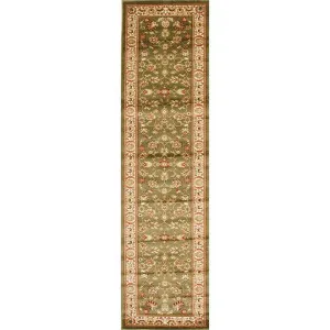 Istanbul Floral Turkish Made Oriental Runner Rug, 300x80cm, Green by Rug Culture, a Outdoor Rugs for sale on Style Sourcebook