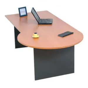 Logan Round End Desk, 210cm, Beech / Black by YS Design, a Desks for sale on Style Sourcebook