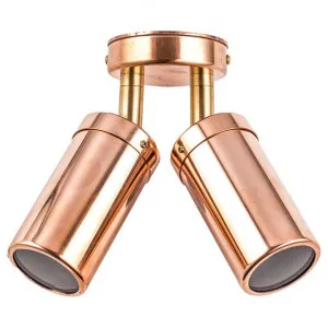 Roslin Economy IP54 Exterior Double Adjustable Wall Light, GU10, Copper with Brass Knuckle by CLA Ligthing, a Outdoor Lighting for sale on Style Sourcebook