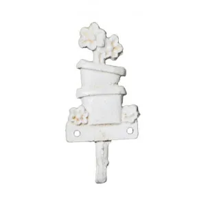 Potted Flower Cast Iron Wall Hook, Antique White by Mr Gecko, a Wall Shelves & Hooks for sale on Style Sourcebook