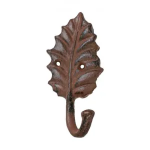 Holly Leaf Cast Iron Wall Hook, Antique Rust by Mr Gecko, a Wall Shelves & Hooks for sale on Style Sourcebook