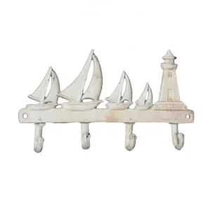 Sailing Harbour Cast Iron Wall Hook, Antique White by Mr Gecko, a Wall Shelves & Hooks for sale on Style Sourcebook