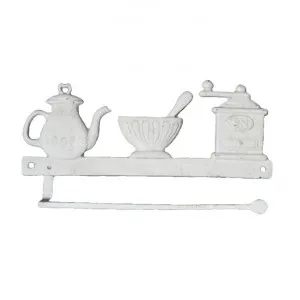 Afternoon Tea Cast Iron Dishcloth Holder, Antique White by Mr Gecko, a Wall Shelves & Hooks for sale on Style Sourcebook