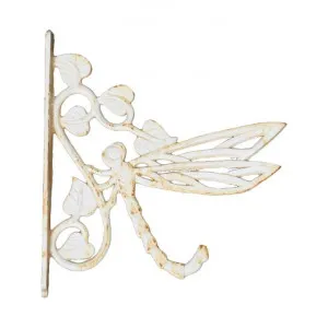 Dragonfly Iron Side Mount Wall Hanger, Antique White by Mr Gecko, a Wall Shelves & Hooks for sale on Style Sourcebook