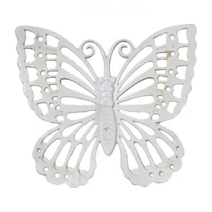 Butterfly Cast Iron Wall Decor, Antique White by Mr Gecko, a Wall Hangings & Decor for sale on Style Sourcebook