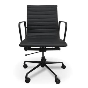Replica Eames PU Leather Management Chair, Mid Back, Black by Conception Living, a Chairs for sale on Style Sourcebook