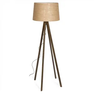 Paris Wooden Tripod Floor Lamp with Jute Shade by Casa Sano, a Floor Lamps for sale on Style Sourcebook