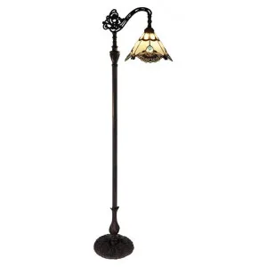 Benita Tiffany Style Stained Glass Downbridge Floor Lamp, Beige by GG Bros, a Floor Lamps for sale on Style Sourcebook