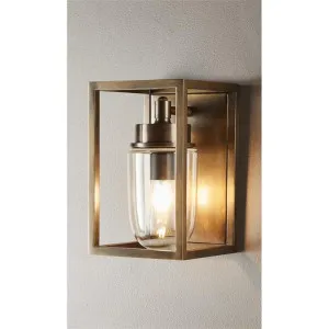 Wellington IP54 Metal Indoor / Outdoor Wall Lantern, Antique Brass by Emac & Lawton, a Outdoor Lighting for sale on Style Sourcebook