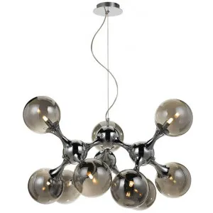 Cosmic Metal & Glass Pendant Light, Chrome / Smoke by Telbix, a Pendant Lighting for sale on Style Sourcebook