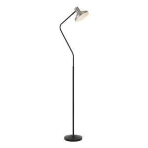 Trevi Metal Floor Lamp, Nickel / Black by Telbix, a Floor Lamps for sale on Style Sourcebook