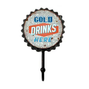 Retro Tin Bottole Cap Wall Hook, Cold Drinks Here by Mr Gecko, a Wall Shelves & Hooks for sale on Style Sourcebook