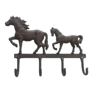 Cast Iron Mother & Child Horse Wall Hook by Mr Gecko, a Wall Shelves & Hooks for sale on Style Sourcebook