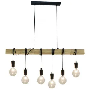 Tibery Wood Bar Pendant Light, 6 Light by Lumi Lex, a Pendant Lighting for sale on Style Sourcebook