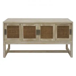 Balonne Mango Wood & Rattan 4 Door Sideboard, 145cm, Driftwood Wash by Chateau Legende, a Sideboards, Buffets & Trolleys for sale on Style Sourcebook