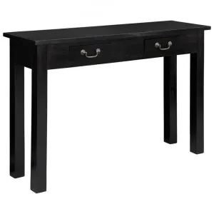 Malacca Mahogany Timber 2 Drawer Sofa Table, 120cm, Black by Centrum Furniture, a Console Table for sale on Style Sourcebook