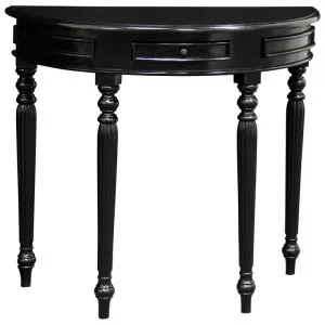 Lorand Mahogany Timber Semi Round Console Table, 83cm, Black by Centrum Furniture, a Console Table for sale on Style Sourcebook