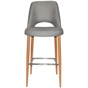 Albury Commercial Grade Gravity Fabric Bar Stool, Metal Leg, Steel / Light Oak by Eagle Furn, a Bar Stools for sale on Style Sourcebook