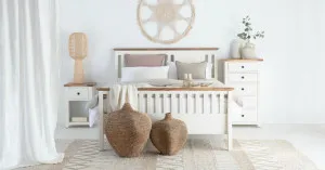 Mango Creek King Bed Frame in Clear Lacquer / White by OZ Design, a Beds & Bed Frames for sale on Style Sourcebook