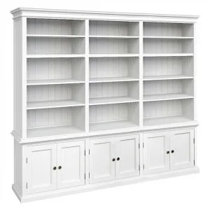 Halifax Mahogany Timber Triple Bay Hutch Bookcase by Novasolo, a Bookshelves for sale on Style Sourcebook