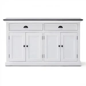 Halifax Contrast Mahogany Timber 4 Door 2 Drawer Buffet Table, 145cm, Black / White by Novasolo, a Sideboards, Buffets & Trolleys for sale on Style Sourcebook