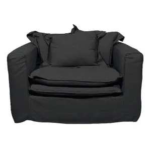 Soho Armchair in Vintage Cotton Charcoal by OzDesignFurniture, a Sofas for sale on Style Sourcebook