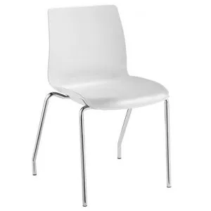 Pod Stackable Client Chair, 4 Leg, White by Style Ergonomics, a Dining Chairs for sale on Style Sourcebook