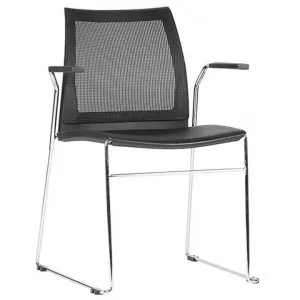 Vinn Stackable Client Chair with Arm, Mesh Back by Style Ergonomics, a Chairs for sale on Style Sourcebook