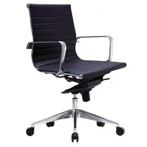 Web PU Leather Executive Office Chair, Low Back, Black by Style Ergonomics, a Chairs for sale on Style Sourcebook