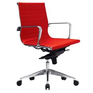 Web PU Leather Executive Office Chair, Low Back, Red by Style Ergonomics, a Chairs for sale on Style Sourcebook