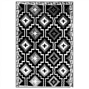 Lhasa Reversible Outdoor Rug, 270x180cm, Black / Cream by Fobbio Home, a Outdoor Rugs for sale on Style Sourcebook