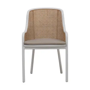 Totti Dining Chair in White Frame / Natural Wicker by OzDesignFurniture, a Dining Chairs for sale on Style Sourcebook