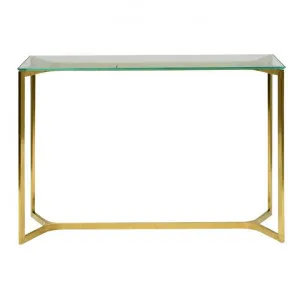 Broarna Glass & Stainless Steel Console Table, 120cm, Gold by Conception Living, a Console Table for sale on Style Sourcebook