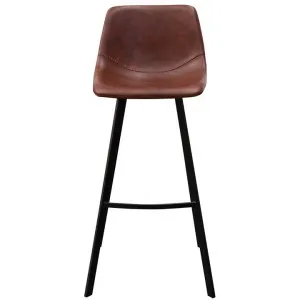Olera PU Leather Bar Stool, Set of 2, Brown / Black by Conception Living, a Bar Stools for sale on Style Sourcebook