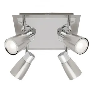 Alecia Metal LED Spotlight, Square, 4 Light, Brushed Chrome by Mercator, a Spotlights for sale on Style Sourcebook