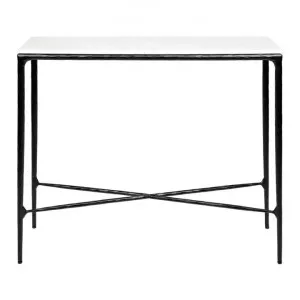 Heston Marble & Iron Console Table, 90cm, Black by Cozy Lighting & Living, a Console Table for sale on Style Sourcebook