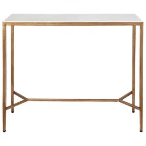 Chloe Stone Top Iron Console Table, 90cm, Antique Gold by Cozy Lighting & Living, a Console Table for sale on Style Sourcebook