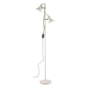 Corelli Metal Floor Lamp, White / Antique Brass by Telbix, a Floor Lamps for sale on Style Sourcebook
