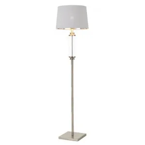 Dorcel Metal & Glass Base Floor Lamp, Nickel by Telbix, a Floor Lamps for sale on Style Sourcebook
